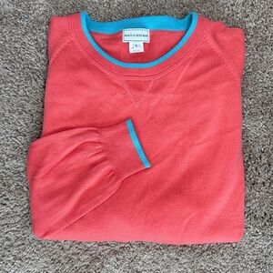 Maus & Hoffman Men's Harvey Pima Cotton Crewneck Orange Blue Large